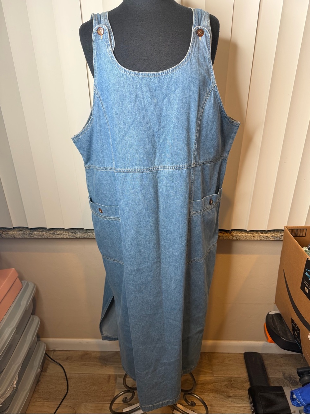 Vintage Cherokee Light Blue Denim Cotton Lagenlook Farmhouse Plus Size Woman 24